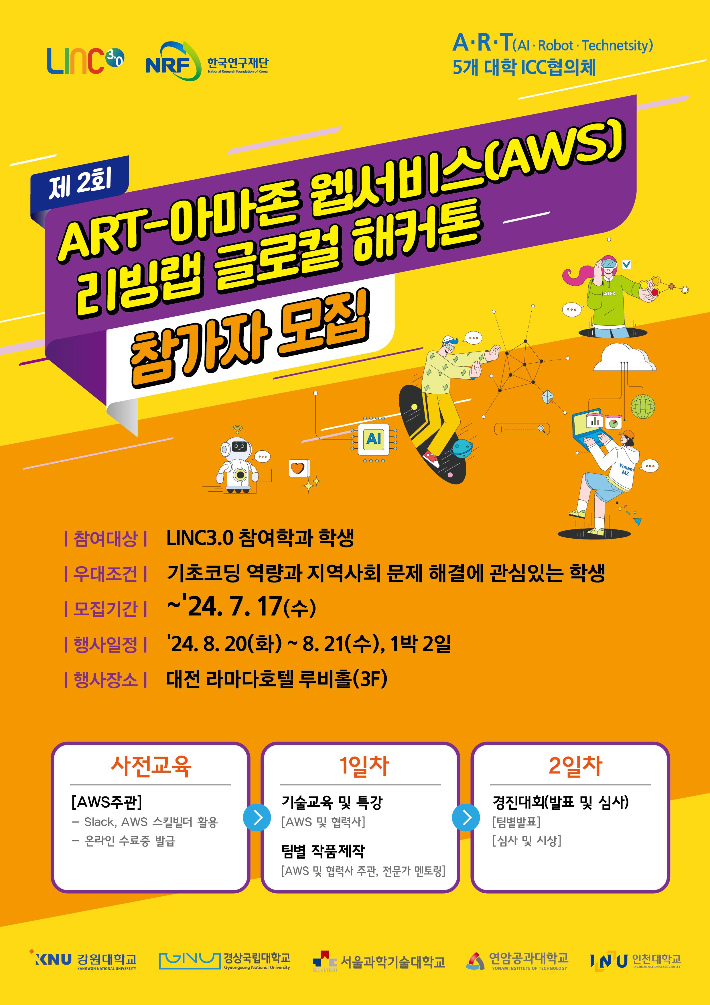 [모집] 제2회 ART-아마존웹서비스(AWS) 리빙랩 글로컬 해커톤 참가자 모집 안내 첨부 이미지